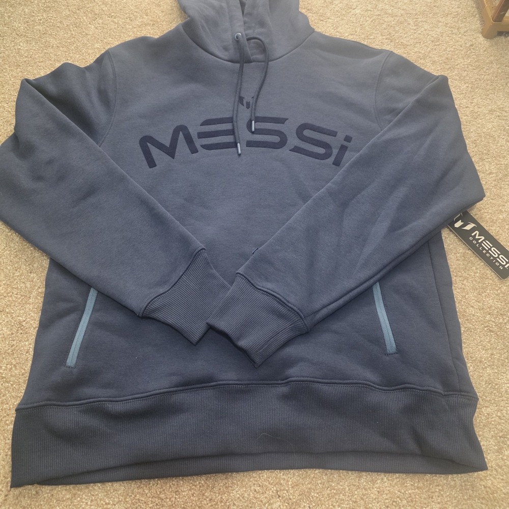 Messi Collection Men Navy Blue Pullover Hoodie Soccer Futbol Sport Side Pocket S